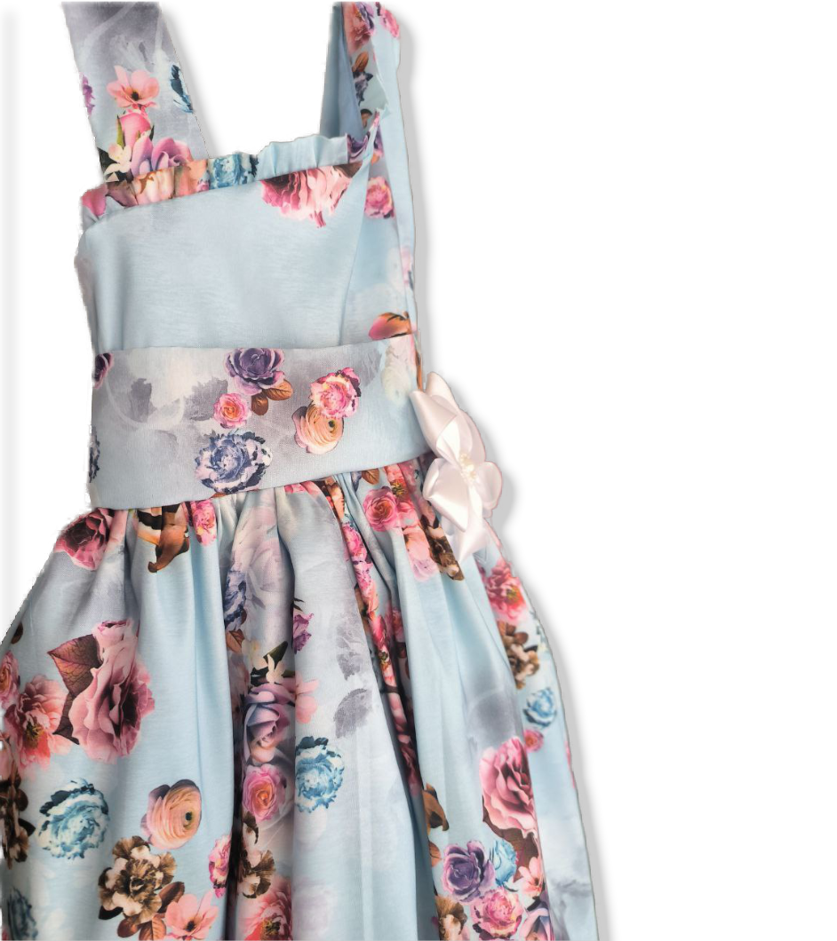 🎀 Vestido Azul Celeste “Encanto Floral” – Tierno y elegante ($129.990)