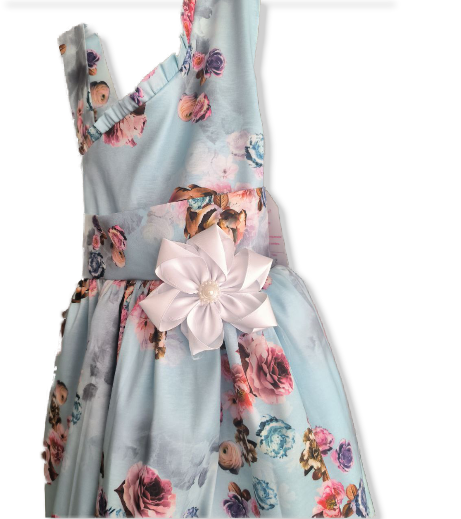 🎀 Vestido Azul Celeste “Encanto Floral” – Tierno y elegante ($129.990)